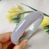 57.6mm A-Grade Natural Lavender Jadeite Modern Round Bangle No.151859