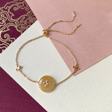 A-Grade Natural Yellow Donut Bracelet (Lilac Flower) No.190365