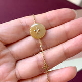 SOLD OUT: A-Grade Natural Yellow Donut Bracelet (Lilac Flower) No.190365