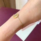 SOLD OUT: A-Grade Natural Yellow Donut Bracelet (Lilac Flower) No.190365