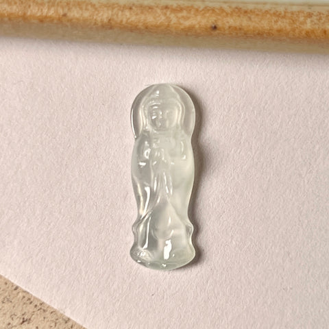 Icy A-Grade Natural Jadeite Goddess of Mercy Pendant No.172010