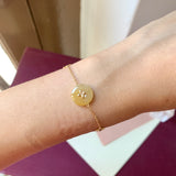 A-Grade Natural Yellow Donut Bracelet (Lilac Flower) No.190365