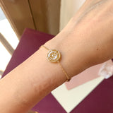 A-Grade Natural Yellow Donut Bracelet (Lilac Flower) No.190365