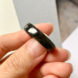 20.1mm A-Grade Natural Black Jadeite Ring Band No.162274