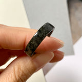 20.1mm A-Grade Natural Black Jadeite Ring Band No.162274