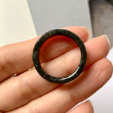 20.1mm A-Grade Natural Black Jadeite Ring Band No.162274