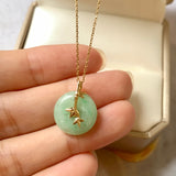A-Grade Moss On Snow Jadeite Bamboo Pendant No.172060