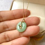 A-Grade Moss On Snow Jadeite Bamboo Pendant No.172060