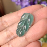 Icy A-Grade Natural Jadeite Leaf Pendant No.171530