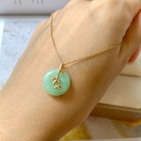 A-Grade Moss On Snow Jadeite Bamboo Pendant No.172060