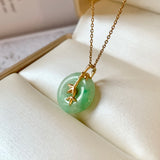 SOLD OUT: A-Grade Moss On Snow Jadeite Bamboo Pendant No.172061