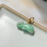 A-Grade Natural Apple Green Jadeite Dolphin Pendant No.600135