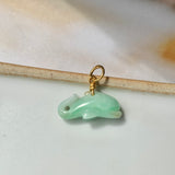 A-Grade Natural Apple Green Jadeite Dolphin Pendant No.600135