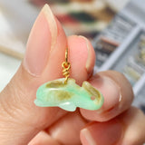 SOLD OUT: A-Grade Natural Apple Green Jadeite Dolphin Pendant No.600135