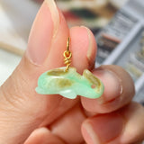 A-Grade Natural Apple Green Jadeite Dolphin Pendant No.600135