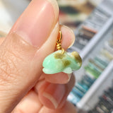 A-Grade Natural Apple Green Jadeite Dolphin Pendant No.600135