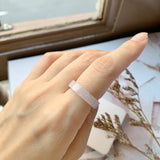 SOLD OUT: 16.1mm A-Grade Natural Pink Jadeite Ring Band No.162037