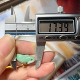 A-Grade Natural Apple Green Jadeite Dolphin Pendant No.600135