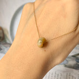 A-Grade Natural Yellowish Brown Jadeite Barrel No.220348