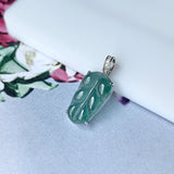 SOLD OUT: Icy A-Grade Jadeite Bespoke Leaf Pendant No.171581