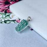 SOLD OUT: Icy A-Grade Jadeite Bespoke Leaf Pendant No.171581