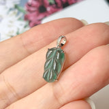 SOLD OUT: Icy A-Grade Jadeite Bespoke Leaf Pendant No.171581