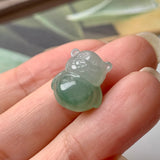 A-Grade Natural Green Jadeite Mouse Pendant No.171828
