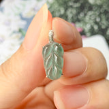 SOLD OUT: Icy A-Grade Jadeite Bespoke Leaf Pendant No.171581