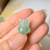 A-Grade Natural Green Jadeite Mouse Pendant No.171828