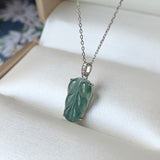 SOLD OUT: Icy A-Grade Jadeite Bespoke Leaf Pendant No.171581