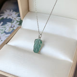 SOLD OUT: Icy A-Grade Jadeite Bespoke Leaf Pendant No.171581