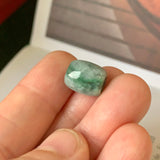 A-Grade Natural Floral Imperial Green Jadeite Barrel Pendant No.220649