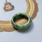 SOLD OUT: 18.9mm A-Grade Natural Green Jadeite Ring Band No.161916