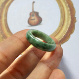 SOLD OUT: 18.9mm A-Grade Natural Green Jadeite Ring Band No.161916