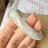 55.5 mm A-Grade Natural Lavender Green Jadeite Modern Round Bangle No.151932