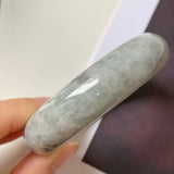 56.1mm A-Grade Natural Grey Jadeite Modern Round Bangle No.330083