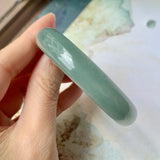 52.9mm A-Grade Natural Bluish Green Jadeite Modern Oval Bangle No.151925