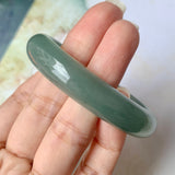 52.9mm A-Grade Natural Bluish Green Jadeite Modern Oval Bangle No.151925