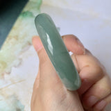 52.9mm A-Grade Natural Bluish Green Jadeite Modern Oval Bangle No.151925