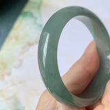 52.9mm A-Grade Natural Bluish Green Jadeite Modern Oval Bangle No.151925