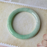 SOLD OUT: 54.9mm A-Grade Natural Green Jadeite Traditional Round Bangle No.151930