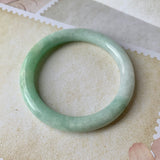 SOLD OUT: 54.9mm A-Grade Natural Green Jadeite Traditional Round Bangle No.151930