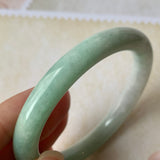 SOLD OUT: 54.9mm A-Grade Natural Green Jadeite Traditional Round Bangle No.151930