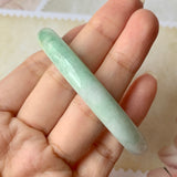 SOLD OUT: 54.9mm A-Grade Natural Green Jadeite Traditional Round Bangle No.151930