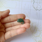 A-Grade Natural Bluish Green Jadeite Dolphin Pendant No.600134