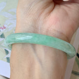 SOLD OUT: 52.7mm A-Grade Natural Green Jadeite Traditional Round Bangle No.151931