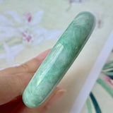 50.5mm A-Grade Natural Green Jadeite Modern Round Bangle No.151929