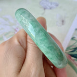 50.5mm A-Grade Natural Green Jadeite Modern Round Bangle No.151929