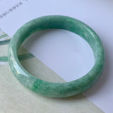 50.5mm A-Grade Natural Green Jadeite Modern Round Bangle No.151929