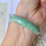 50.5mm A-Grade Natural Green Jadeite Modern Round Bangle No.151929